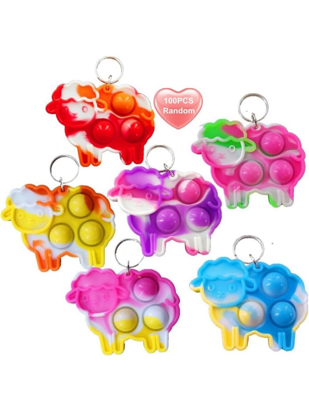 100 Mini Cute Sheep Fidget Toys - Sensory Stress Relief for Kids & Adults, Party